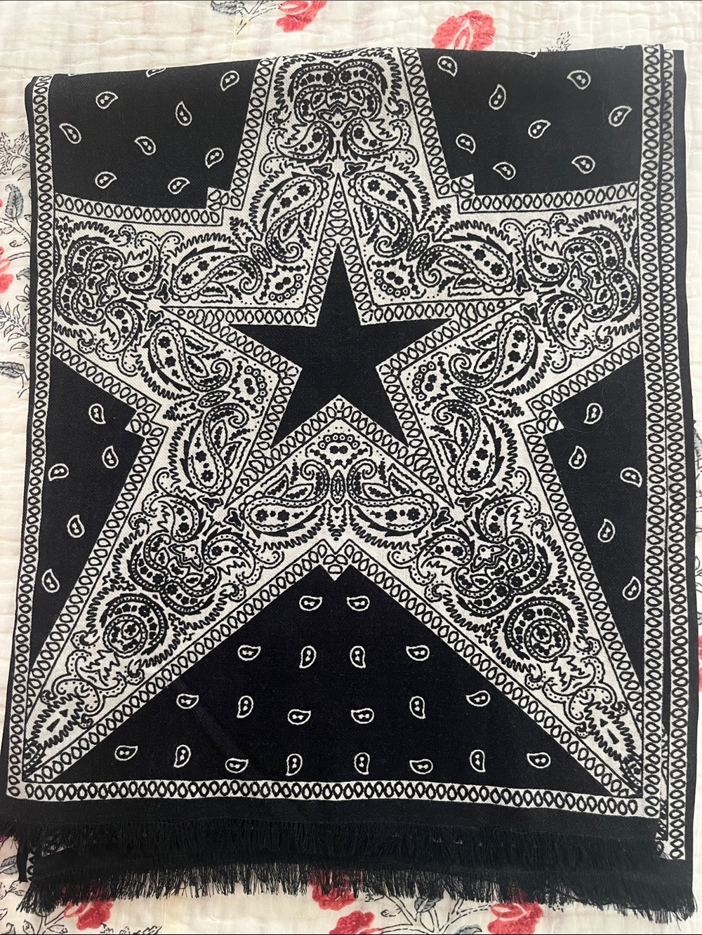 Aritzia bandana print 100% wool scarf